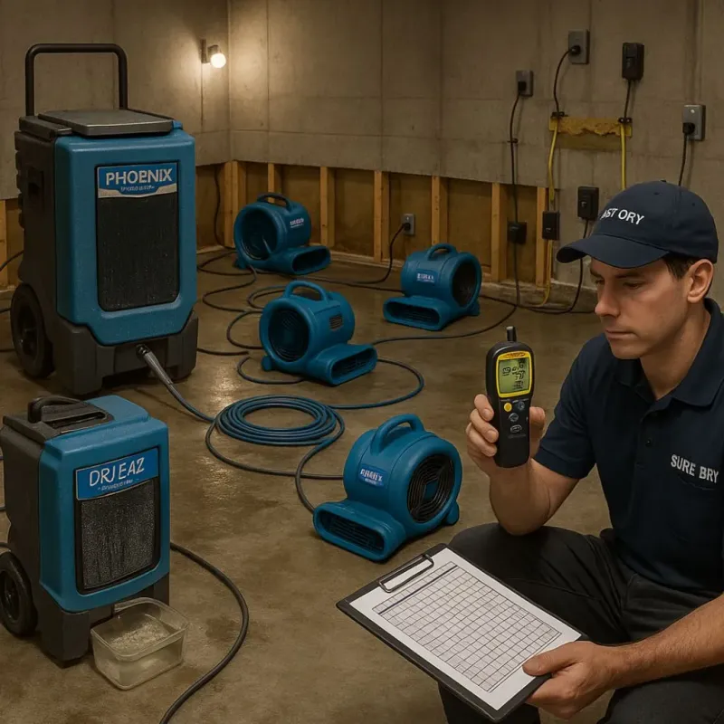 Structural Drying and Dehumidification process in King County, WA